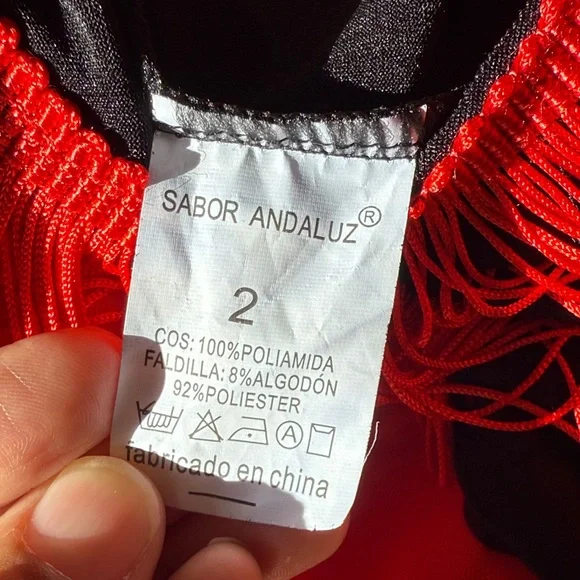 SABOR ANDALUZ - Red and Black Polka Dot Flamenco Dress for Toddlers - Picture 5 of 5